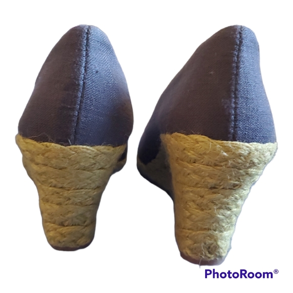 CINDERELLA OF BOSTON Petite Women’s Blue Denim Wedges Shoes - Size 3.5 M - Picture 5 of 6